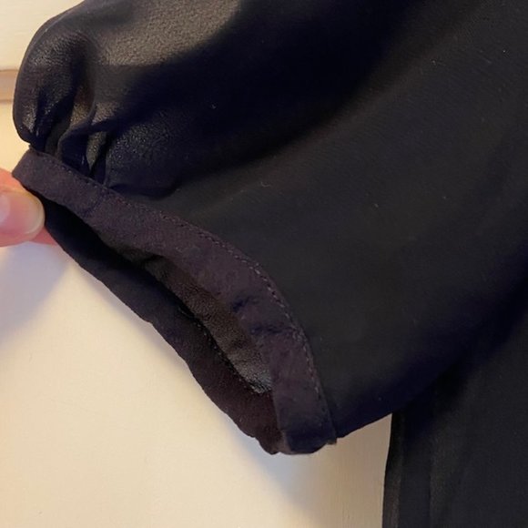 French Connection Classic Sheer / Semi-Sheer Navy Blouse - Picture 4 of 5